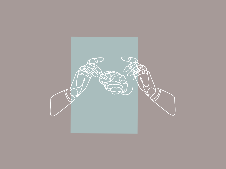 Kunstige hænder holder hjerne