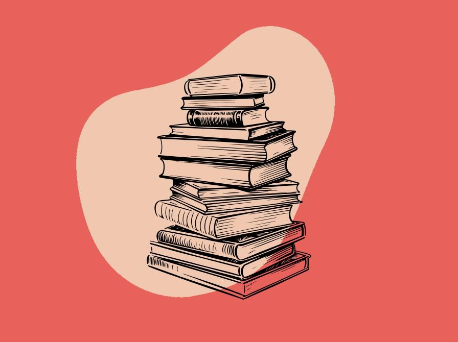 Grafik af bogstak på cirkelform 