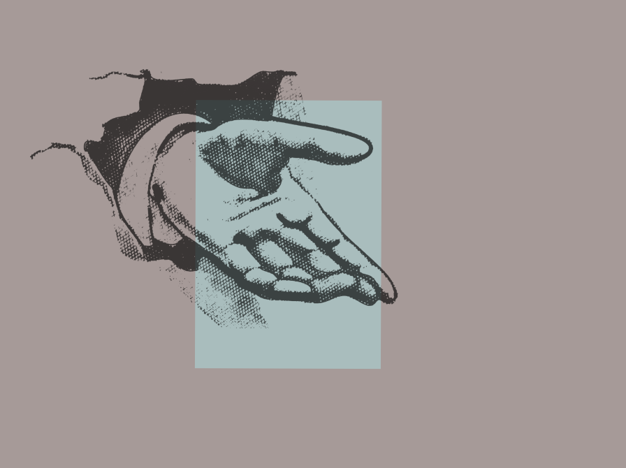 Billede af en hånd der rækker ud